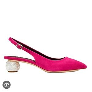 Kate Spade Pink Suede Slingbacks NWT Barbie core